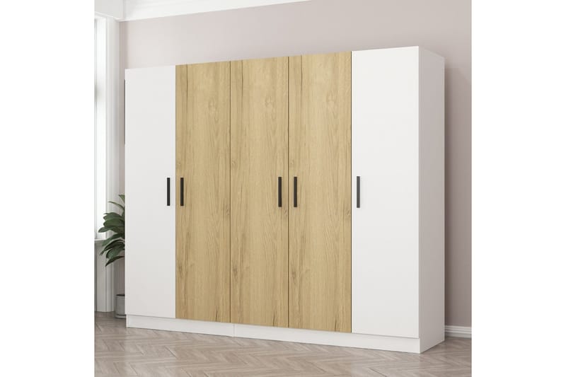 Fruitland Garderobe 225 cm - Brun/Hvid - Opbevaring - Tøjopbevaring - Garderobeskabe