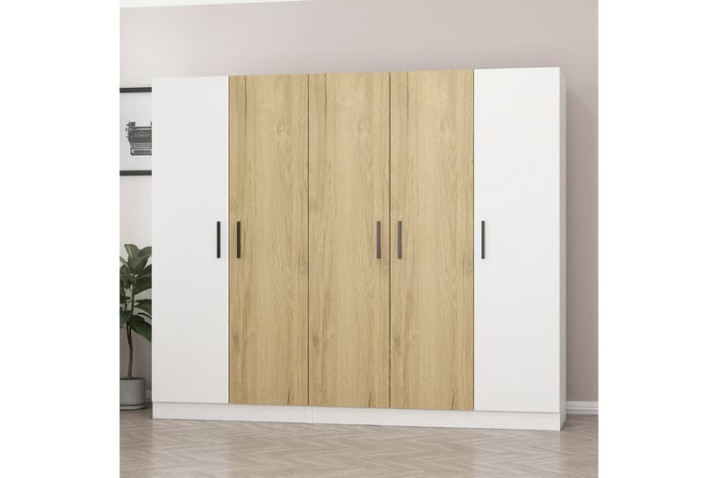 Fruitland Garderobe 225 cm - Brun/Hvid - Opbevaring - Tøjopbevaring - Garderobeskabe