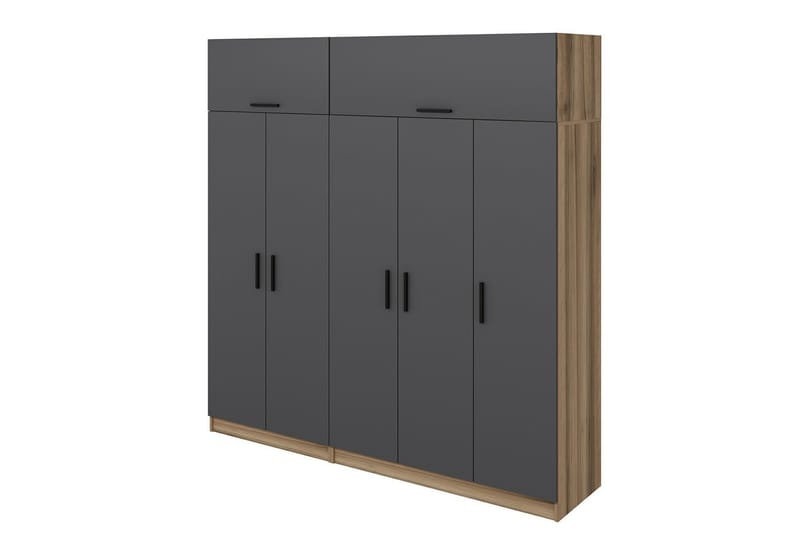 Fruitland Garderobe 225 cm - Grå/Brun - Opbevaring - Tøjopbevaring - Garderobeskabe