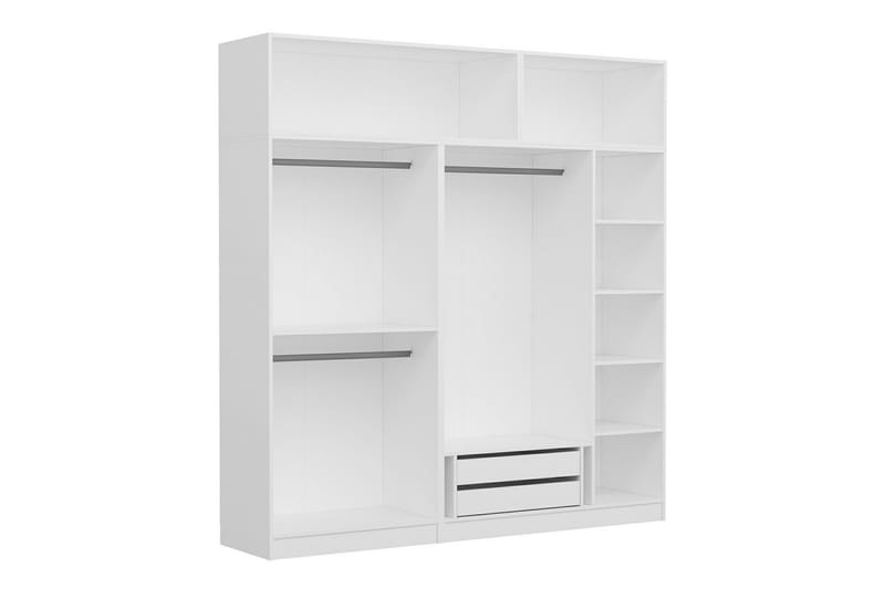 Fruitland Garderobe 225 cm - Grå/Hvid - Opbevaring - Tøjopbevaring - Garderobeskabe