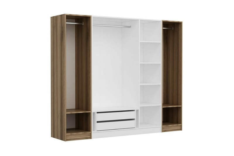 Fruitland Garderobe 225 cm - Hvid/Brun - Opbevaring - Tøjopbevaring - Garderobeskabe