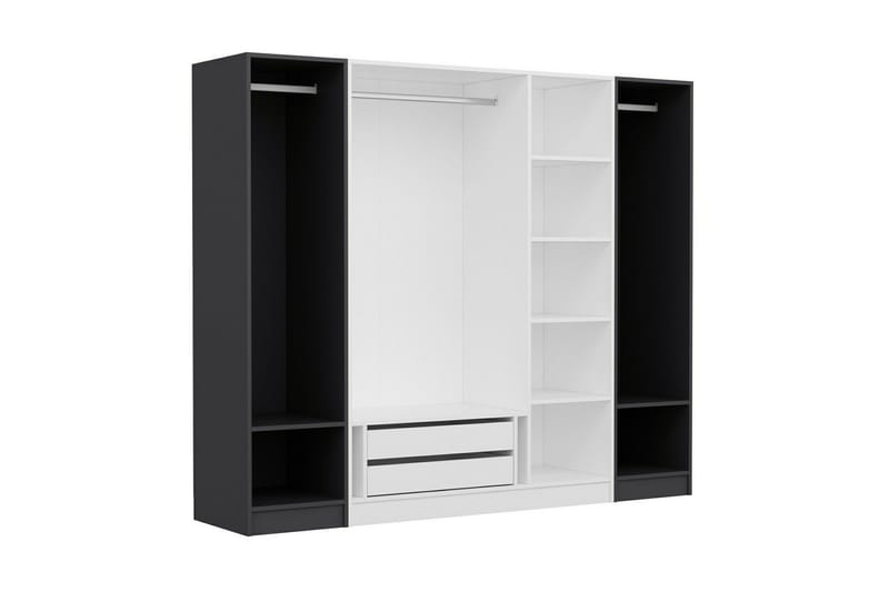 Fruitland Garderobe 225 cm - Hvid/Grå - Opbevaring - Tøjopbevaring - Garderobeskabe