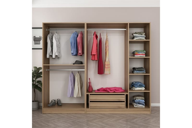 Fruitland Garderobe 225 cm - Oak - Opbevaring - Tøjopbevaring - Garderobeskabe