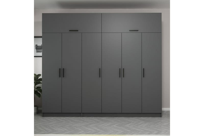 Fruitland Garderobe 270 cm - Antracit - Opbevaring - Tøjopbevaring - Garderobeskabe