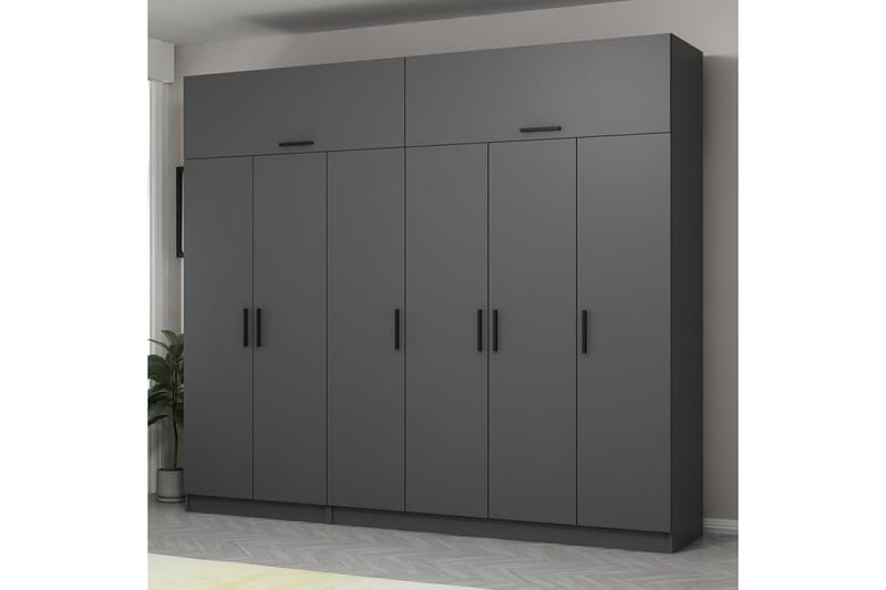 Fruitland Garderobe 270 cm - Antracit - Opbevaring - Tøjopbevaring - Garderobeskabe