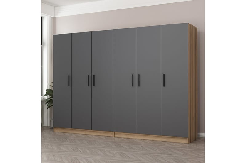 Fruitland Garderobe 270 cm - Grå/Brun - Opbevaring - Tøjopbevaring - Garderobeskabe