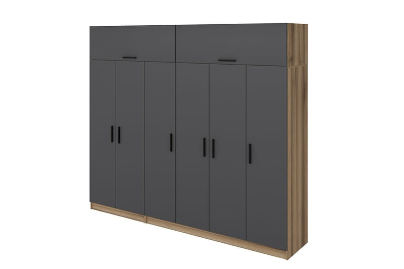 Fruitland Garderobe 270 cm - Grå/Brun - Opbevaring - Tøjopbevaring - Garderobeskabe