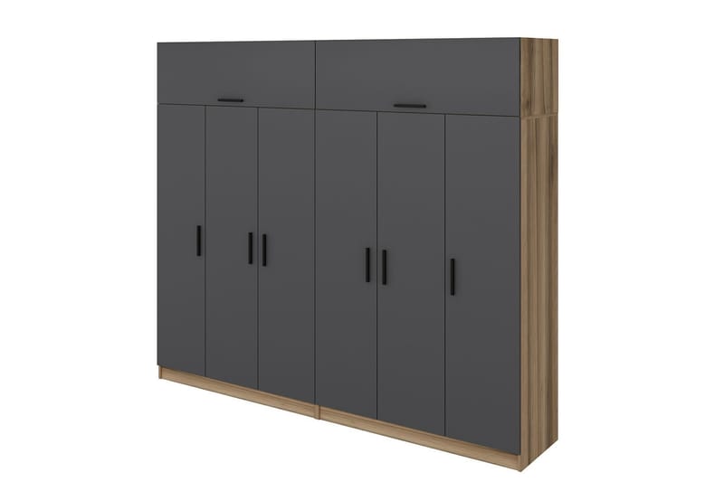 Fruitland Garderobe 270 cm - Grå/Brun - Opbevaring - Tøjopbevaring - Garderobeskabe