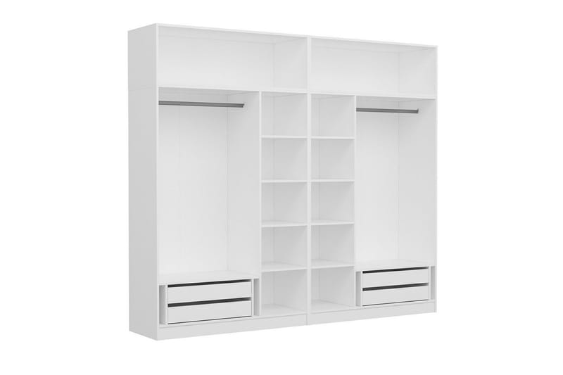 Fruitland Garderobe 270 cm - Grå/Hvid - Opbevaring - Tøjopbevaring - Garderobeskabe