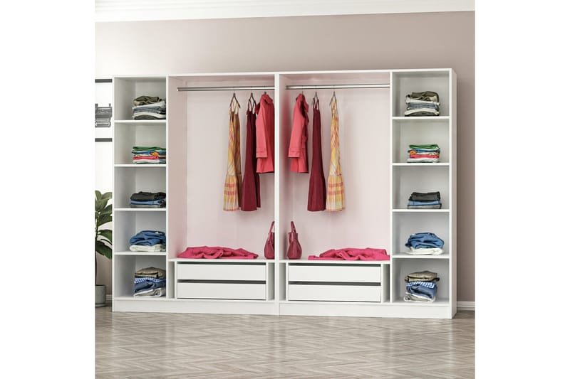 Fruitland Garderobe 270 cm - Hvid - Opbevaring - Tøjopbevaring - Garderobeskabe