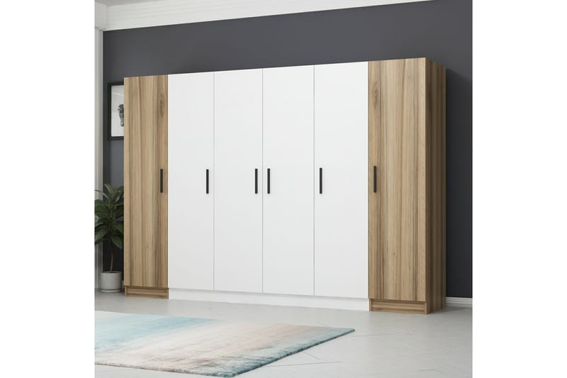 Fruitland Garderobe 270 cm - Hvid/Brun - Opbevaring - Tøjopbevaring - Garderobeskabe