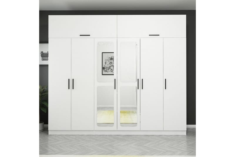 Fruitland Garderobe 270x235 cm - Hvid - Opbevaring - Tøjopbevaring - Garderobeskabe