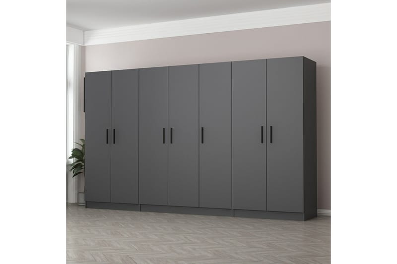 Fruitland Garderobe 315 cm - Antracit - Opbevaring - Tøjopbevaring - Garderobeskabe