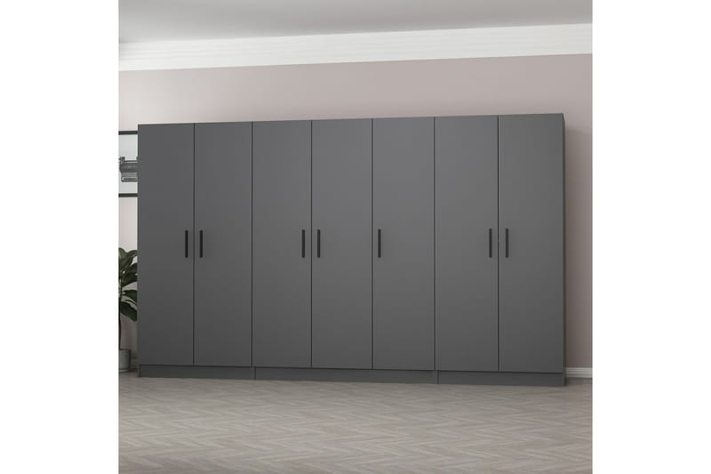 Fruitland Garderobe 315 cm - Antracit - Opbevaring - Tøjopbevaring - Garderobeskabe