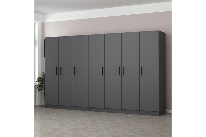 Fruitland Garderobe 315 cm - Antracit - Opbevaring - Tøjopbevaring - Garderobeskabe