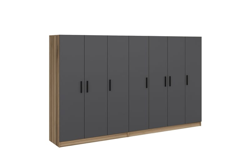 Fruitland Garderobe 315 cm - Grå/Brun - Opbevaring - Tøjopbevaring - Garderobeskabe