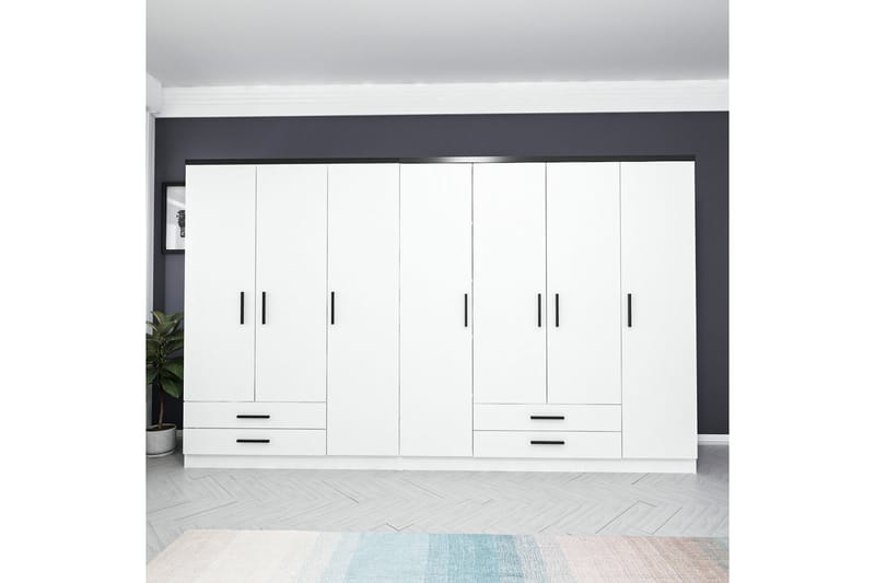 Fruitland Garderobe 315 cm - Hvid - Opbevaring - Tøjopbevaring - Garderobeskabe