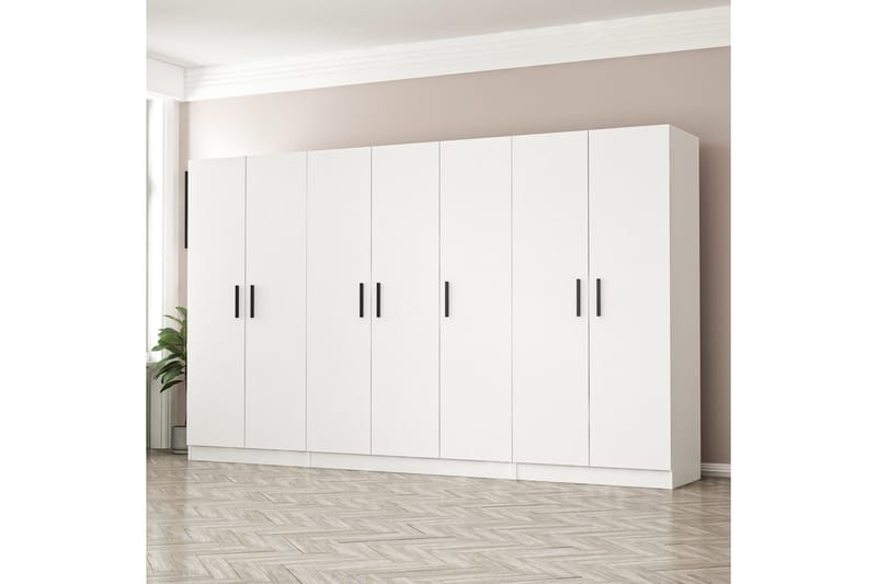 Fruitland Garderobe 315 cm - Hvid - Opbevaring - Tøjopbevaring - Garderobeskabe