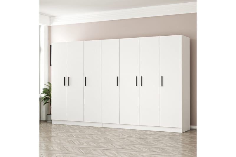 Fruitland Garderobe 315 cm - Hvid - Opbevaring - Tøjopbevaring - Garderobeskabe