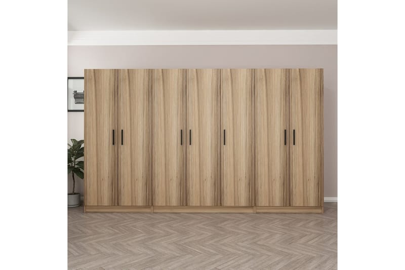 Fruitland Garderobe 315 cm - Oak - Opbevaring - Tøjopbevaring - Garderobeskabe