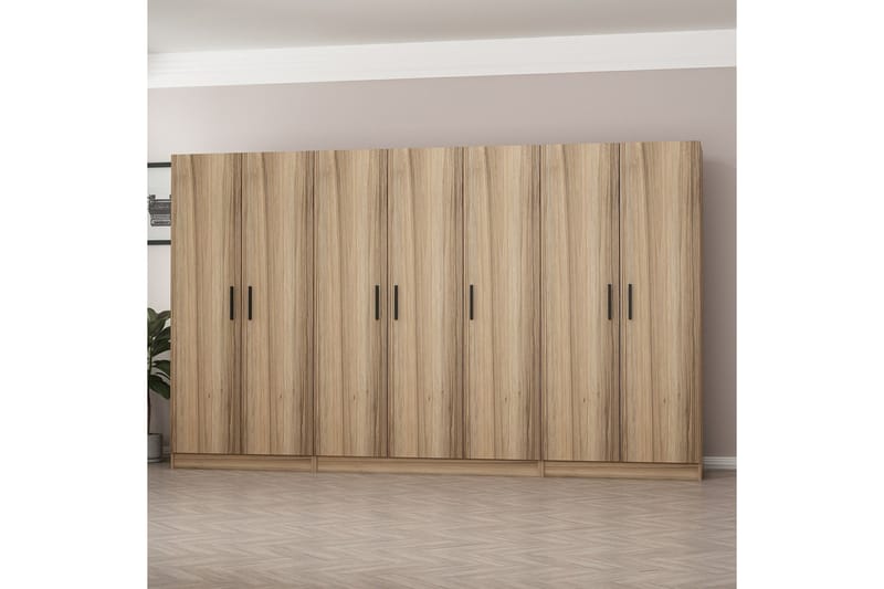 Fruitland Garderobe 315 cm - Oak - Opbevaring - Tøjopbevaring - Garderobeskabe