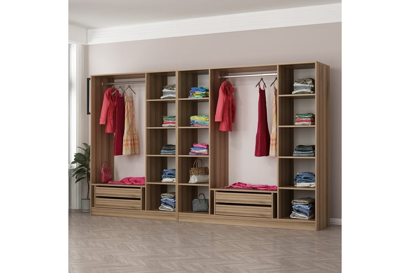 Fruitland Garderobe 315 cm - Oak - Opbevaring - Tøjopbevaring - Garderobeskabe