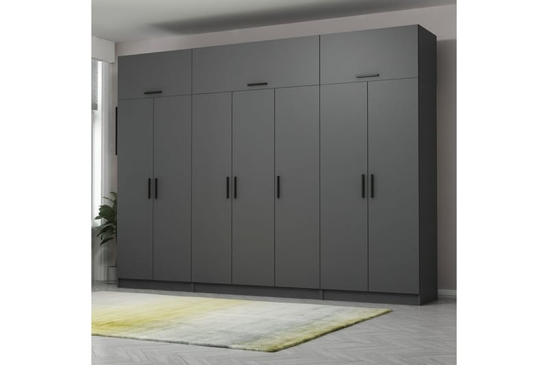 Fruitland Garderobe 315x235 cm - Antracit - Opbevaring - Tøjopbevaring - Garderobeskabe