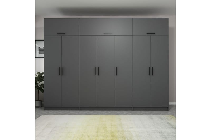 Fruitland Garderobe 315x235 cm - Antracit - Opbevaring - Tøjopbevaring - Garderobeskabe