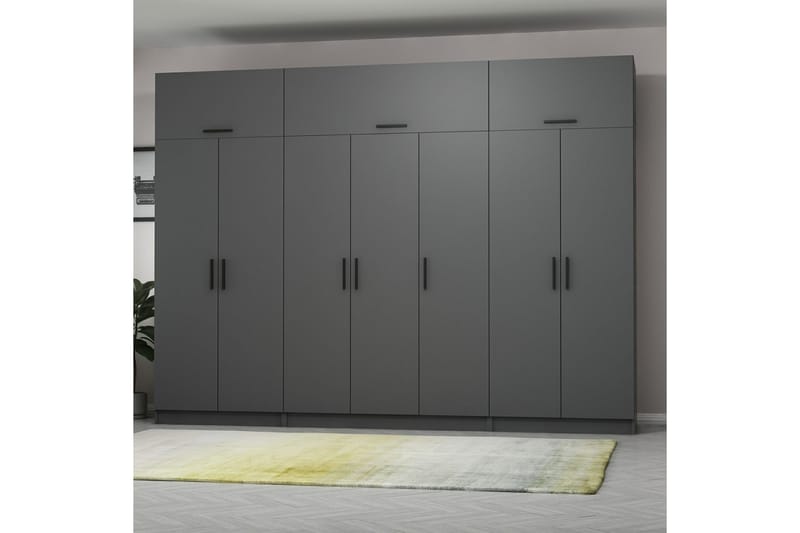 Fruitland Garderobe 315x235 cm - Antracit - Opbevaring - Tøjopbevaring - Garderobeskabe