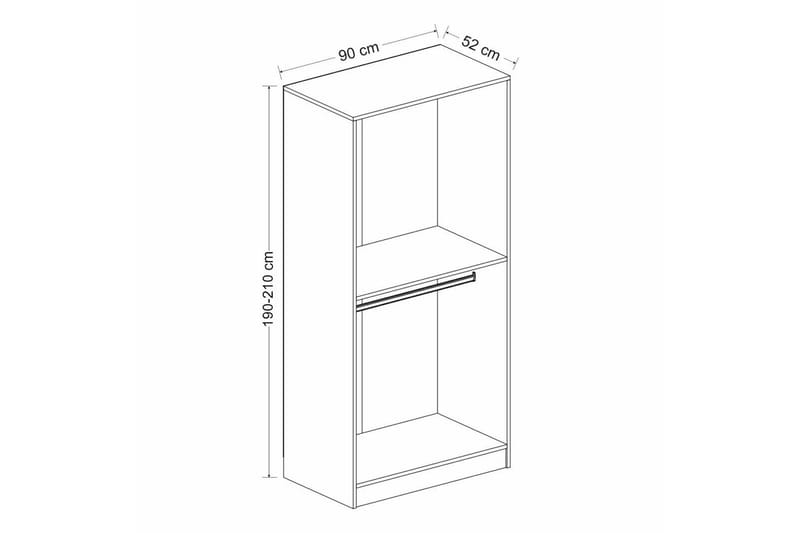 Fruitland Garderobe 90 cm - Antracit - Opbevaring - Tøjopbevaring - Garderobeskabe