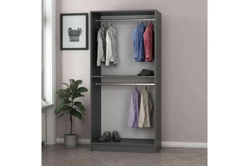 Fruitland Garderobe 90 cm - Antracit - Opbevaring - Tøjopbevaring - Garderobeskabe