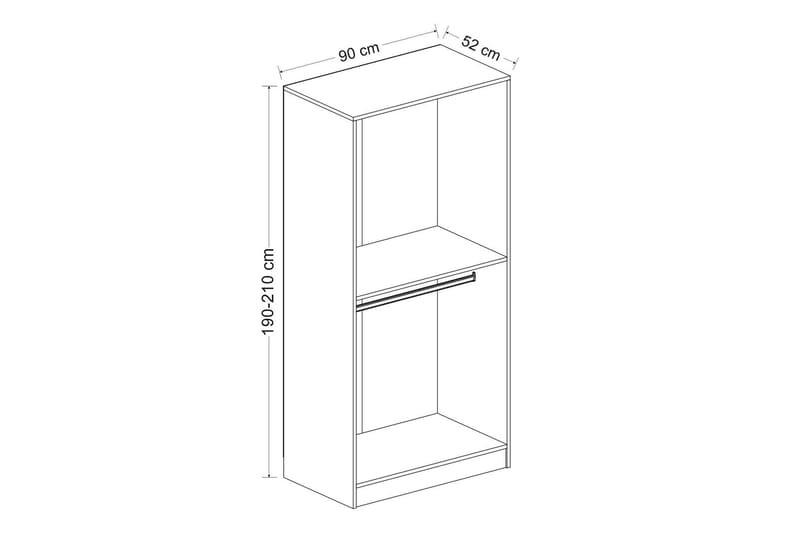 Fruitland Garderobe 90 cm - Antracit - Opbevaring - Tøjopbevaring - Garderobeskabe