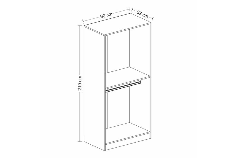 Fruitland Garderobe 90 cm - Antracit - Opbevaring - Tøjopbevaring - Garderobeskabe