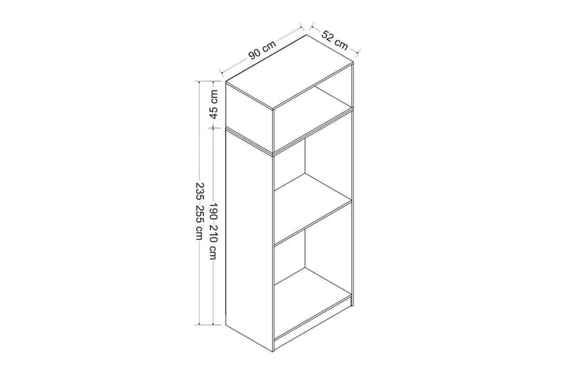 Fruitland Garderobe 90 cm - Antracit - Opbevaring - Tøjopbevaring - Garderobeskabe