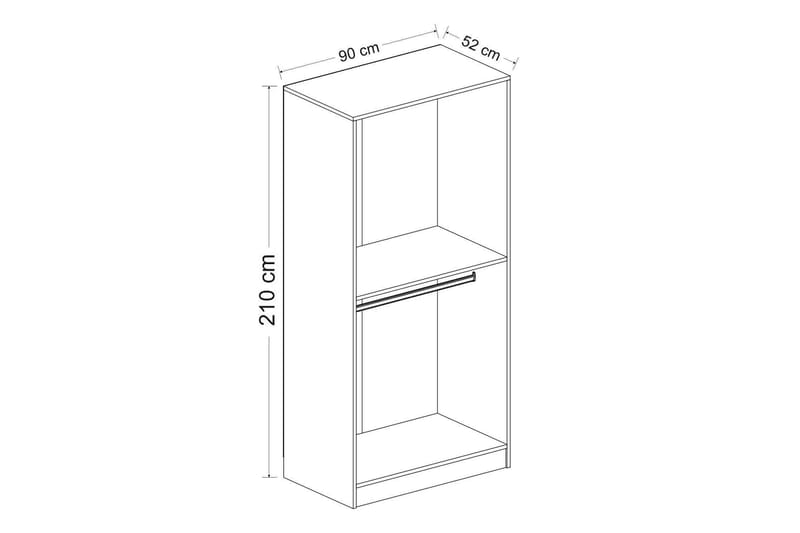 Fruitland Garderobe 90 cm - Brun - Opbevaring - Tøjopbevaring - Garderobeskabe