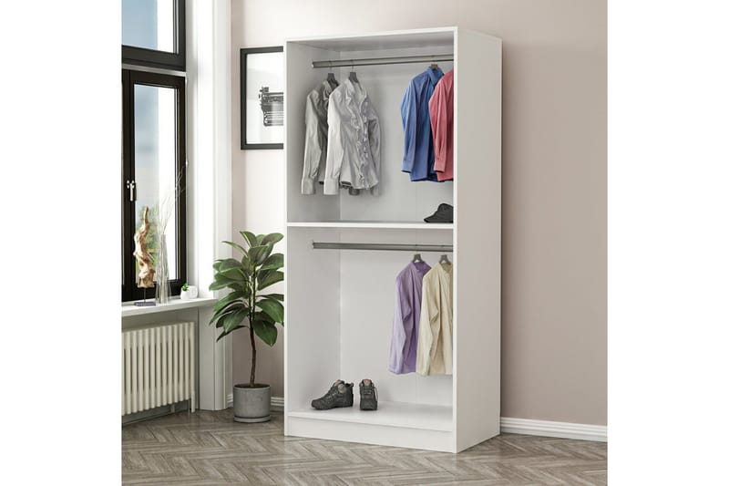 Fruitland Garderobe 90 cm - Hvid - Opbevaring - Tøjopbevaring - Garderobeskabe