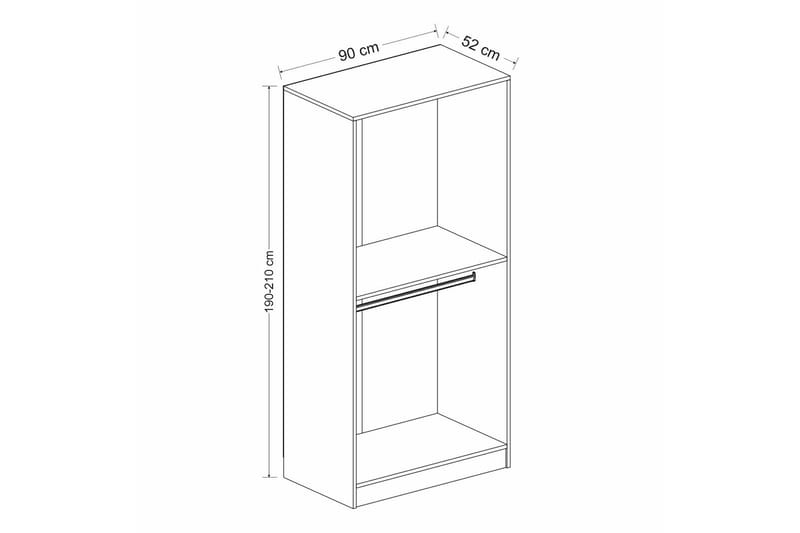 Fruitland Garderobe 90 cm - Hvid - Opbevaring - Tøjopbevaring - Garderobeskabe