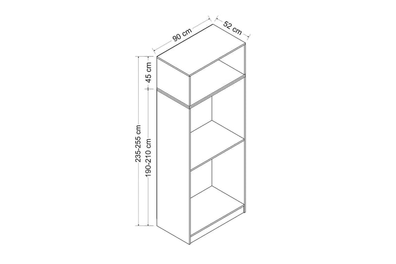 Fruitland Garderobe 90 cm - Hvid - Opbevaring - Tøjopbevaring - Garderobeskabe