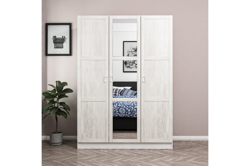 Fruitland Garderobe med Spejl - Beige - Opbevaring - Tøjopbevaring - Garderobeskabe