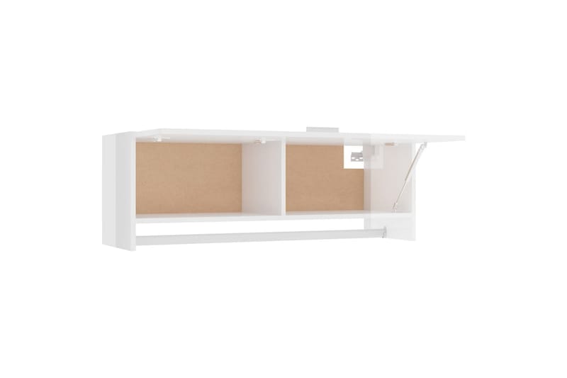 garderobe 100x32,5x35 cm spånplade hvid højglans - Hvid - Opbevaring - Tøjopbevaring - Garderobeskabe