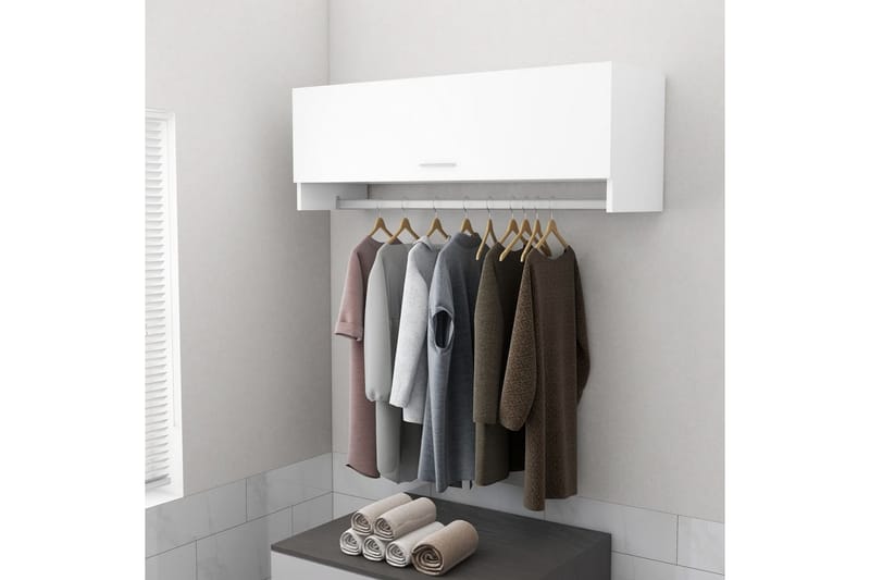 garderobe 100x32,5x35 cm spånplade hvid - Hvid - Opbevaring - Tøjopbevaring - Garderobeskabe