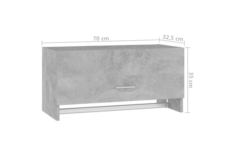 garderobe 70x32,5x35 cm spånplade betongrå - Grå - Opbevaring - Tøjopbevaring - Garderobeskabe