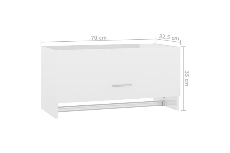 garderobe 70x32,5x35 cm spånplade hvid højglans - Hvid - Opbevaring - Tøjopbevaring - Garderobeskabe