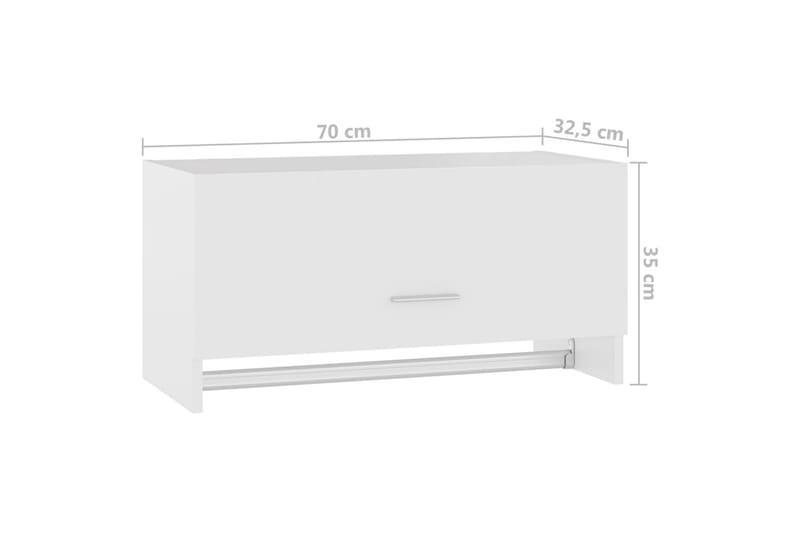 garderobe 70x32,5x35 cm spånplade hvid - Hvid - Opbevaring - Tøjopbevaring - Garderobeskabe