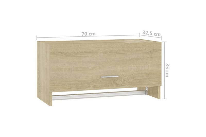 garderobe 70x32,5x35 cm spånplade sonoma-eg - Brun - Opbevaring - Tøjopbevaring - Garderobeskabe