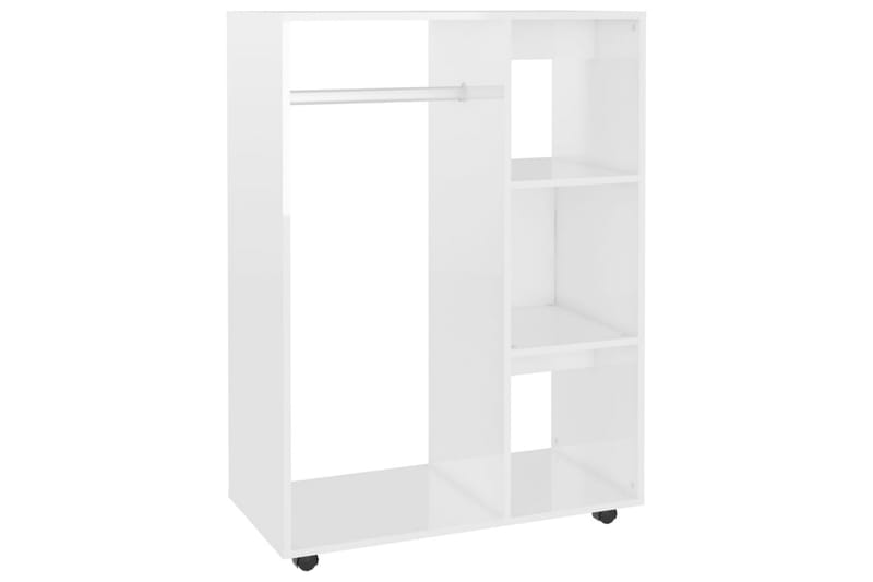 garderobe 80x40x110 cm spånplade hvid højglans - Hvid - Opbevaring - Tøjopbevaring - Garderobeskabe