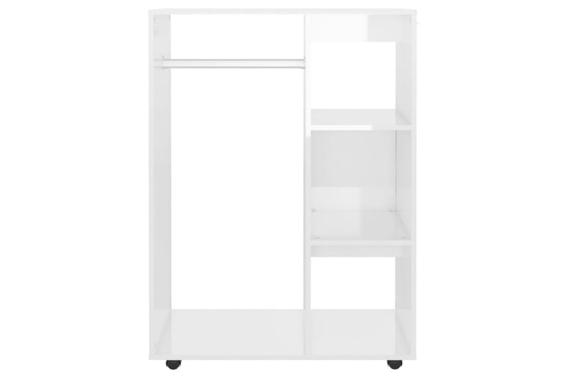 garderobe 80x40x110 cm spånplade hvid højglans - Hvid - Opbevaring - Tøjopbevaring - Garderobeskabe