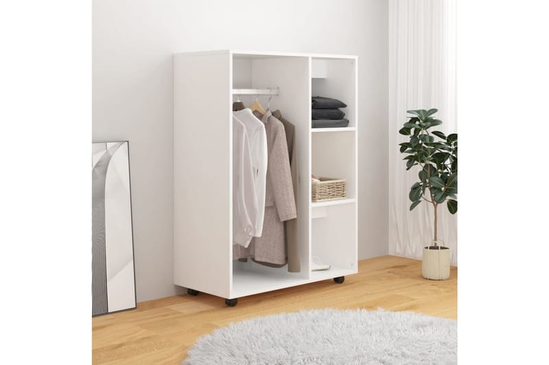 garderobe 80x40x110 cm spånplade hvid - Hvid - Opbevaring - Tøjopbevaring - Garderobeskabe