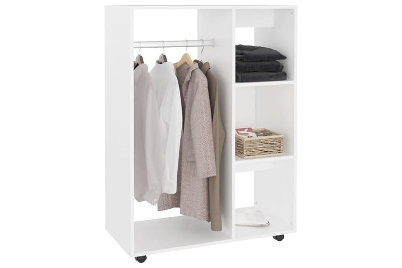 garderobe 80x40x110 cm spånplade hvid - Hvid - Opbevaring - Tøjopbevaring - Garderobeskabe