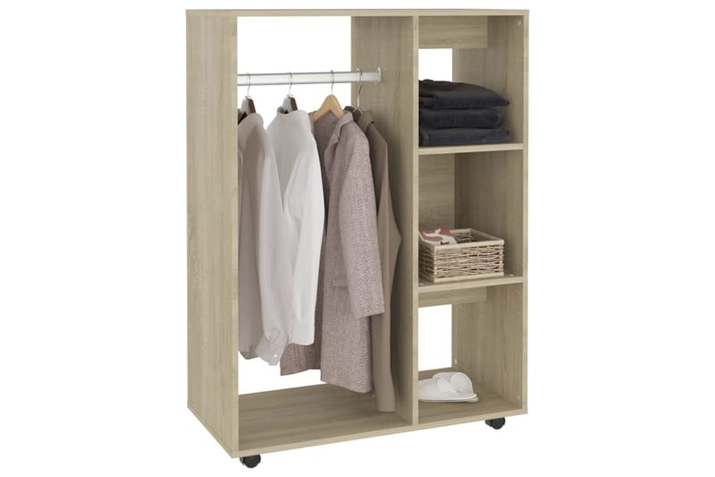 garderobe 80x40x110 cm spånplade sonoma-eg - Brun - Opbevaring - Tøjopbevaring - Garderobeskabe